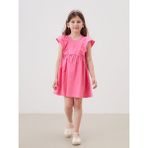 Lc Waikiki Yeni Sezon Kare Yaka Keten Görünümlü Kız Çocuk Elbise - 1 - 2 Yaş - Pembe