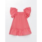 Lc Waikiki Yeni Sezon Kare Yaka Kısa Kollu Keten Karışımlı Kız Bebek Elbise - 6 - 9 Ay - Pembe