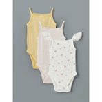 Lc Waikiki Yeni Sezon Kare Yaka Kız Bebek Çıtçıtlı Bodysuit 3'lü - Ekru - 24 - 36 Ay