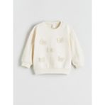Lc Waikiki Yeni Sezon Kelebek Nakışlı Kız Çocuk Sweatshirt - Ekru - 9 - 12 Ay