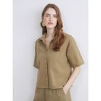 Lc Waikiki Yeni Sezon Keten Karışımlı Kadın Gömlek - 2XL - Haki
