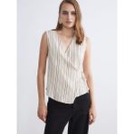 Lc Waikiki Yeni Sezon Kruvaze Yaka Çizgili Bluz - Ekru - XL