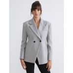Lc Waikiki Yeni Sezon Kruvaze Yaka Kadın Kaşe Blazer Ceket - Gri