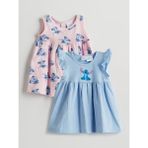 Lc Waikiki Yeni Sezon Lilo & Stitch Baskılı Kız Bebek Elbise 2'li - 9 - 12 Ay - Mavi