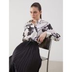 Lc Waikiki Yeni Sezon Loose Fit Desenli Kadın Gömlek - 48 - Ekru