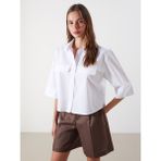 Lc Waikiki Yeni Sezon Loose Fit Kadın Gömlek - Ekru