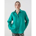Lc Waikiki Yeni Sezon Oversize %100 Keten Kadın Gömlek - Yeşil