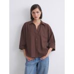 Lc Waikiki Yeni Sezon Oversize Kadın Gömlek - XL - Kahverengi