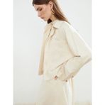 Lc Waikiki Yeni Sezon Oversize Keten Karisimli Kadin Gomlek - S5NF83Z8 - Ekru - 44