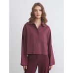 Lc Waikiki Yeni Sezon Oversize Modal Karışımlı Kadın Gömlek - 42 - Bordo