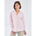 Lc Waikiki Yeni Sezon Oversize Poplin Kadın Gömlek - Pembe
