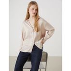 Lc Waikiki Yeni Sezon Oversize Saten Kadın Gömlek - XS - Bej