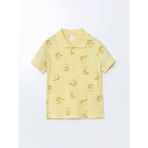 Lc Waikiki Yeni Sezon Polo Yaka Baskılı Penye Erkek Bebek Tişört - Sarı - 9 - 12 Ay