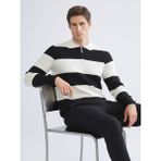 Lc Waikiki Yeni Sezon Polo Yaka Çizgili Erkek Triko Kazak - Siyah - 2XL