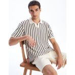 Lc Waikiki Yeni Sezon Polo Yaka Çizgili Penye Erkek Tişört - Bordo - XL