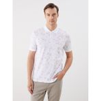 Lc Waikiki Yeni Sezon Polo Yaka Desenli Pike Erkek Tişört - Beyaz - 3XL