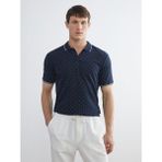 Lc Waikiki Yeni Sezon Polo Yaka Desenli Pike Erkek Tişört - Lacivert - 2XL