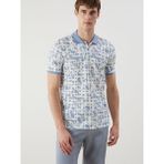 Lc Waikiki Yeni Sezon Polo Yaka Desenli Pike Erkek Tişört - Mavi - XL