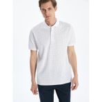 Lc Waikiki Yeni Sezon Polo Yaka Kısa Kollu Desenli Pike Erkek Tişört - Beyaz - 2XL