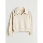 Lc Waikiki Yeni Sezon Polo Yaka Kız Çocuk Sweatshirt - Bej - 8 - 9 Yaş