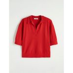 Lc Waikiki Yeni Sezon Polo Yaka Oversize Kadın Triko Kazak - Kırmızı
