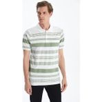 Lc Waikiki Yeni Sezon Polo Yaka Renk Bloklu Erkek Tişört - Haki - 2XL