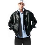 Lc Waikiki Yeni Sezon Rahat Kalıp Dik Yaka Erkek Deri Görünümlü Ceket - Siyah - 2XL