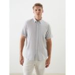 Lc Waikiki Yeni Sezon Regular Fit Kısa Kollu Armürlü Erkek Gömlek - 2XL - Gri