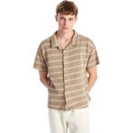 Lc Waikiki Yeni Sezon Regular Fit Kısa Kollu Çizgili Erkek Gömlek - 2XL - Kahverengi
