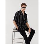 Lc Waikiki Yeni Sezon Regular Fit Kisa Kollu Cizgili Viskon Erkek Gomlek - S5BK56Z8 - Siyah - XL
