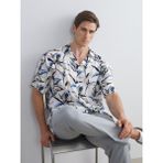 Lc Waikiki Yeni Sezon Regular Fit Kısa Kollu Desenli Erkek Gömlek - XL - Beyaz