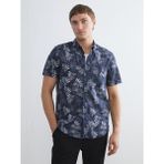 Lc Waikiki Yeni Sezon Regular Fit Kısa Kollu Desenli Poplin Erkek Gömlek - XL - Indigo