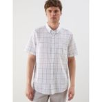 Lc Waikiki Yeni Sezon Regular Fit Kısa Kollu Ekose Armürlü Erkek Gömlek - 2XL - Mavi