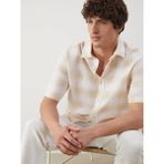 Lc Waikiki Yeni Sezon Regular Fit Kısa Kollu Ekose Poplin Erkek Gömlek - Bej - 2XL