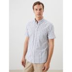 Lc Waikiki Yeni Sezon Regular Fit Kısa Kollu Ekose Poplin Erkek Gömlek - Beyaz
