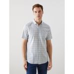 Lc Waikiki Yeni Sezon Regular Fit Kisa Kollu Ekose Poplin Erkek Gomlek - S5FF90Z8 - Turkuaz - 2XL