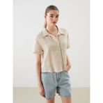 Lc Waikiki Yeni Sezon Regular Fit Muslin Kadin Gomlek - S5LS95Z8 - Bej