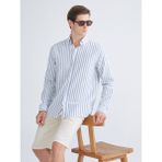 Lc Waikiki Yeni Sezon Regular Fit Uzun Kollu Çizgili Erkek Gömlek - 2XL - Mavi