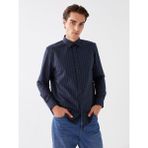 Lc Waikiki Yeni Sezon Regular Fit Uzun Kollu Çizgili Erkek Gömlek - 3XL - Gri
