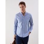 Lc Waikiki Yeni Sezon Regular Fit Uzun Kollu Çizgili Erkek Gömlek - 3XL - Indigo