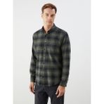 Lc Waikiki Yeni Sezon Regular Fit Uzun Kollu Ekose Poplin Erkek Gömlek - 3XL - Haki