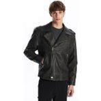 Lc Waikiki Yeni Sezon Slim Fit Biker Yaka Erkek Deri Görünümlü Ceket - Siyah