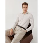 Lc Waikiki Yeni Sezon Slim Fit Uzun Kollu Armurlu Erkek Gomlek - S50980Z8 - Bej