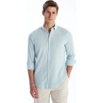 Lc Waikiki Yeni Sezon Slim Fit Uzun Kollu Armürlü Erkek Gömlek - Turkuaz