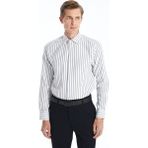 Lc Waikiki Yeni Sezon Slim Fit Uzun Kollu Çizgili Armürlü Erkek Gömlek - Lacivert