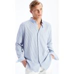 Lc Waikiki Yeni Sezon Slim Fit Uzun Kollu Çizgili Armürlü Erkek Gömlek - Mavi - 2XL