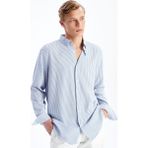 Lc Waikiki Yeni Sezon Slim Fit Uzun Kollu Çizgili Armürlü Erkek Gömlek - Mavi