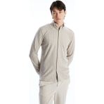 Lc Waikiki Yeni Sezon Slim Fit Uzun Kollu Çizgili Erkek Gömlek - 3XL - Bej