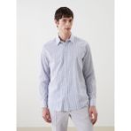 Lc Waikiki Yeni Sezon Slim Fit Uzun Kollu Çizgili Poplin Erkek Gömlek - 3XL - Mavi