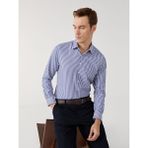Lc Waikiki Yeni Sezon Slim Fit Uzun Kollu Çizgili Poplin Erkek Gömlek - Lacivert